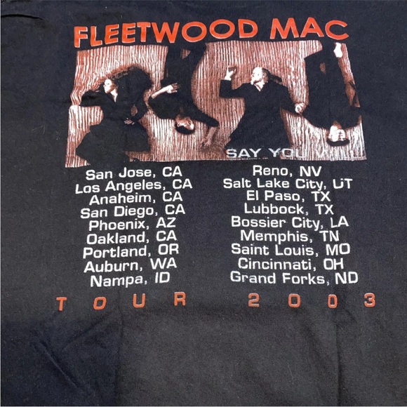 Fleetwood Mac Vintage 2003 Say You Will Tour Concert Promo XL Black T-Shirt READ - Picture 4 of 8